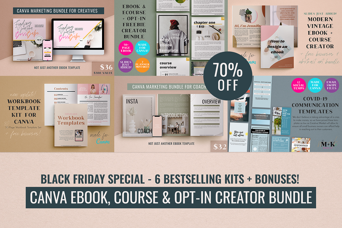 Canva Course & Opt-In Creator Bundle, a Templates & Theme by the M&K Design Studio (Photo 1 of 15)