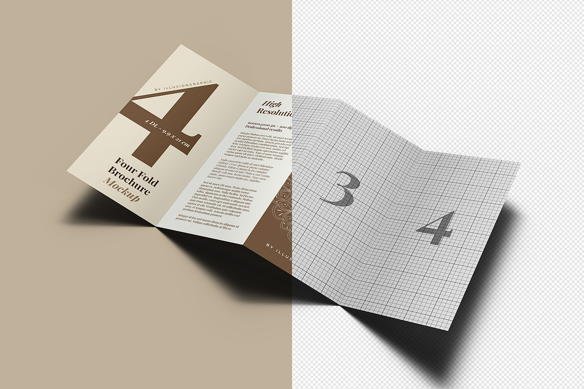 4 Fold DL Brochure Mockup - 8 Views, an Advertising Mockup by Illusiongraphic (Photo 13 of 20)