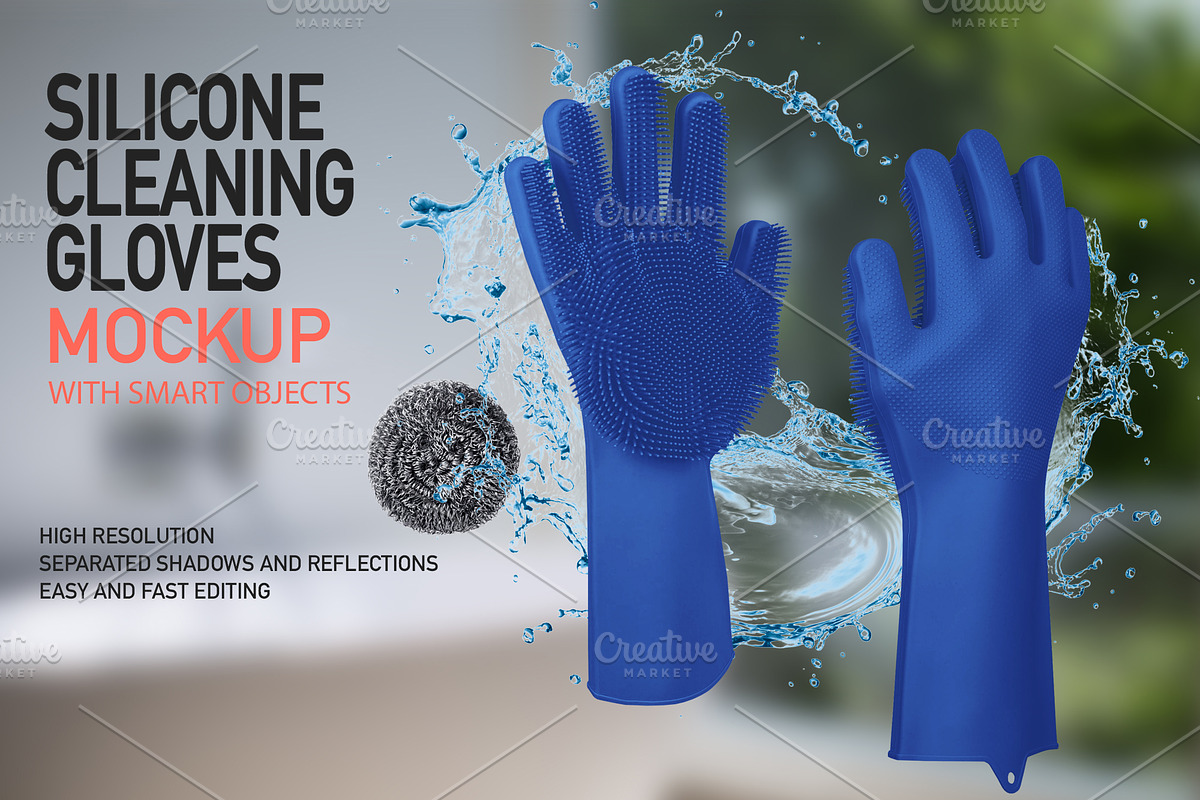 SILICONE GLOVES MOCK-UP (ONLY COLOR), a Product Mockup by Moonlight Creative (Photo 5 of 5)