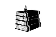 Vintage Book Stack Candle Bundle, an Illustration by jahid234 (Thumbnail 20 of 31)
