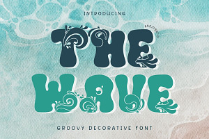 The Wave - Groovy Display Font, a Symbol Font by AnningArts