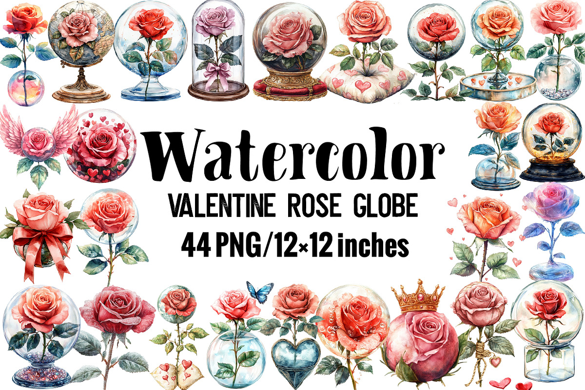 Valentine Rose Globe, an Illustration by Design Market (Photo 1 of 3)