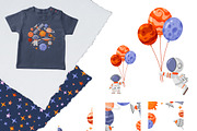 Astronaut Kids Clipart, a Decorative Illustration by Nebbia (Thumbnail 3 of 7)