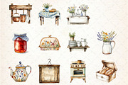 Rustic Farmhouse Kitchen Clipart, an Illustration by Libby Wishes (Thumbnail 3 of 6)
