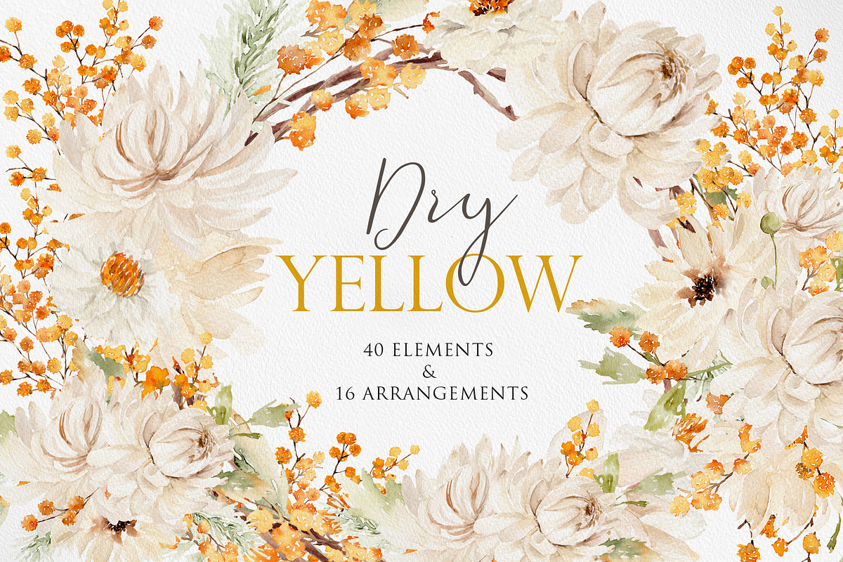 Watercolor flower - Dry Yellow, an Illustration by Beigetime (Photo 1 of 9)
