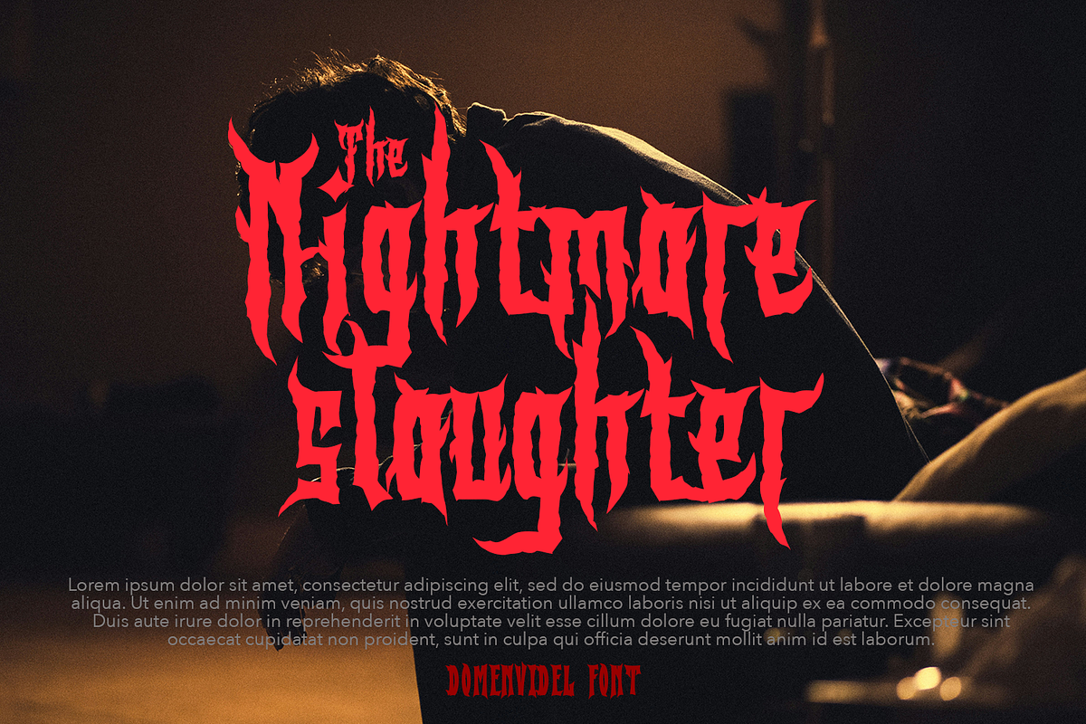 Domenvidel Blackmetal Font, a Blackletter Font by madeDeduk (Photo 9 of 10)