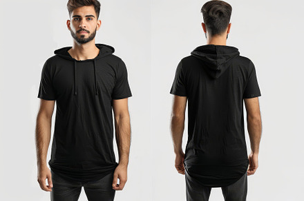 A male model displays a contemporary, a Photo by Tanuart