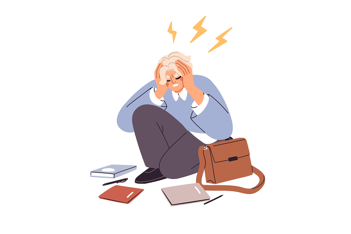 Depressed teenagers. Sad teens set, a Person Illustration by Good Studio (Photo 4 of 6)