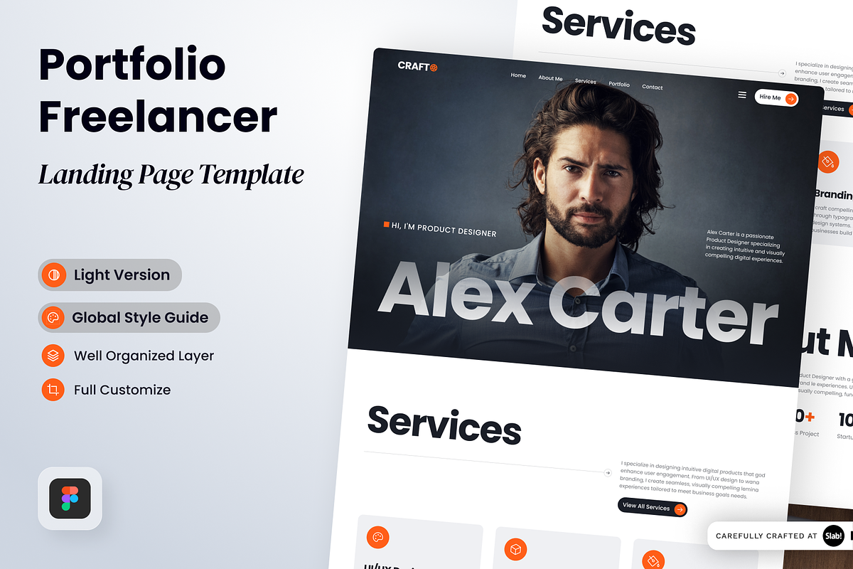 Portfolio Freelancer Landing Page, a Landing Page Template by SLAB! Design (Photo 1 of 4)