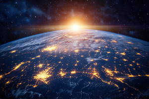Panoramic shot of Earth from space, a Photo by Pavel_design