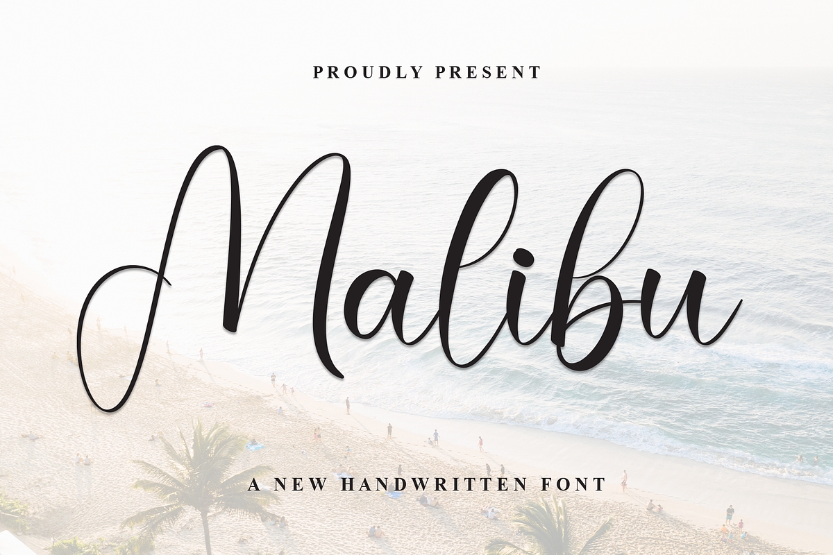 Malibu | Script Font, a Handwritten Font by Scratchones (Photo 1 of 8)