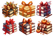 Autumn Bow Book Stack Clipart, an Illustration by Pixels.Craft (Thumbnail 3 of 7)