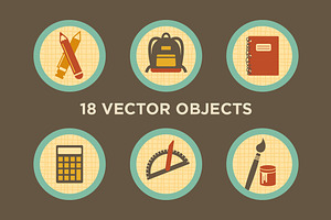 Things in School - 18 Vector Objects