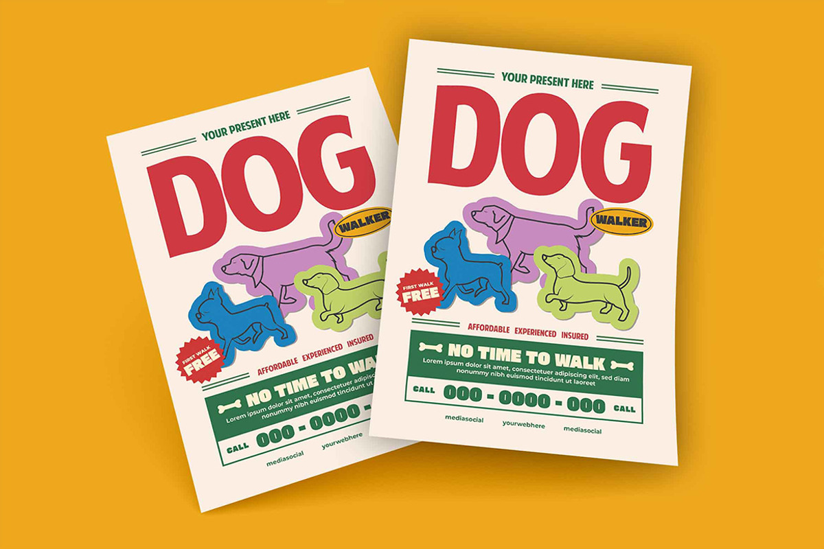 Dog Walkers Flyer, a Flyer Template by megarez (Photo 2 of 3)