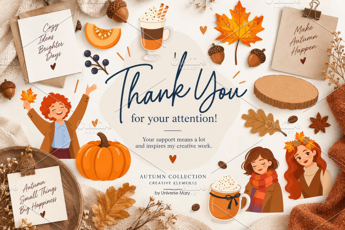 Cozy autumn vector set, a Seasonal Illustration by Universe Mary (Photo 6 of 6)