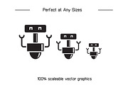 Humanoid and Droid Robot Glyph Icons, an Icon by Designfour (Thumbnail 7 of 7)