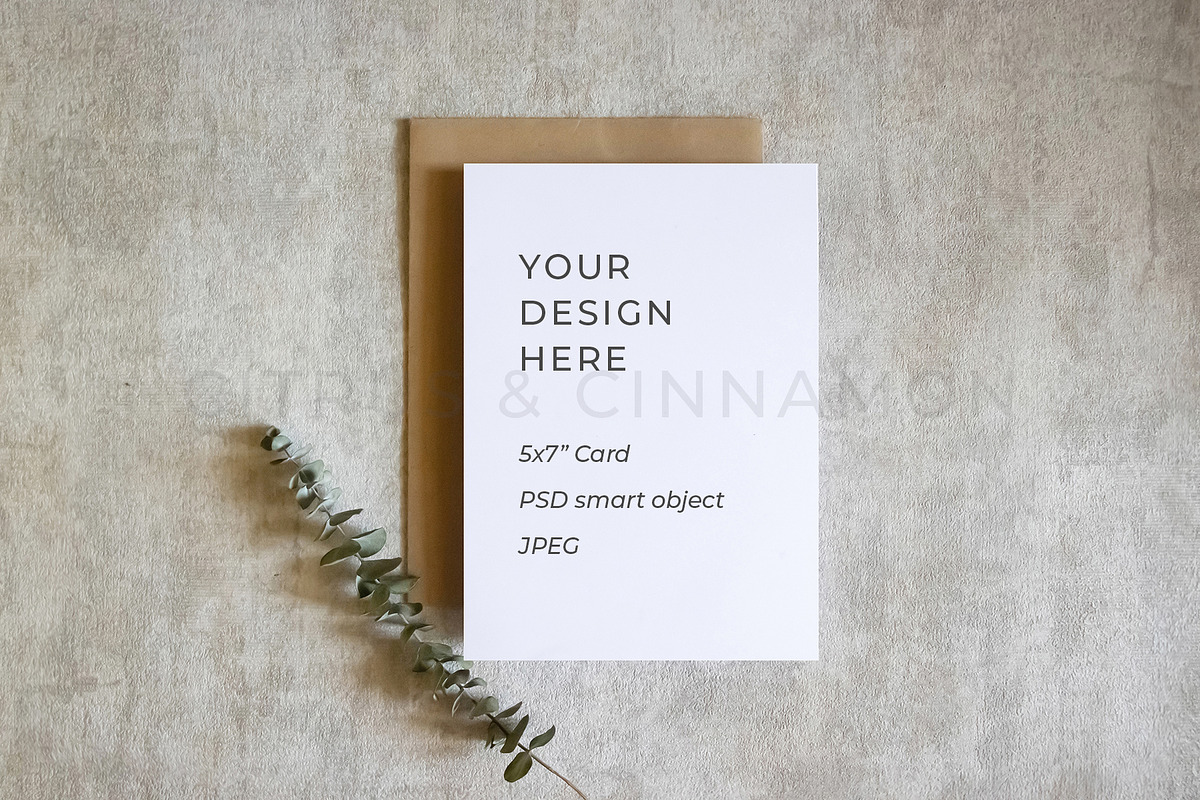5x7 Card & Invitation Mockup 1241, a Print Template by Citrus and Cinnamon