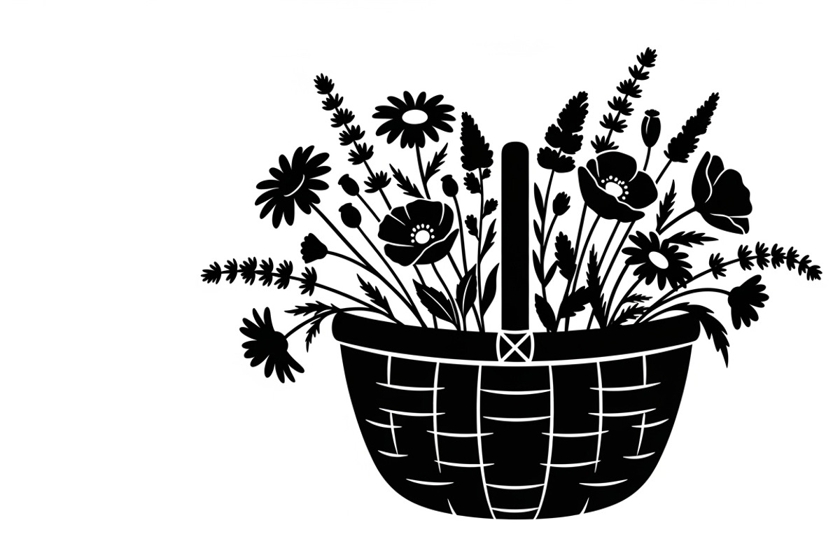Charming flower basket wall art, an Illustration by Amazin_art (Photo 6 of 32)