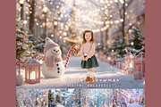 Pastel Snowman Digital Backdrop, a Background Photo by Winwin Design Art (Thumbnail 1 of 8)