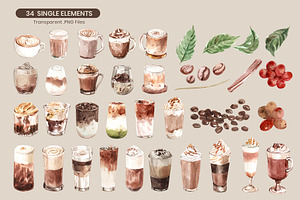 Korean Coffee Watercolor Collection