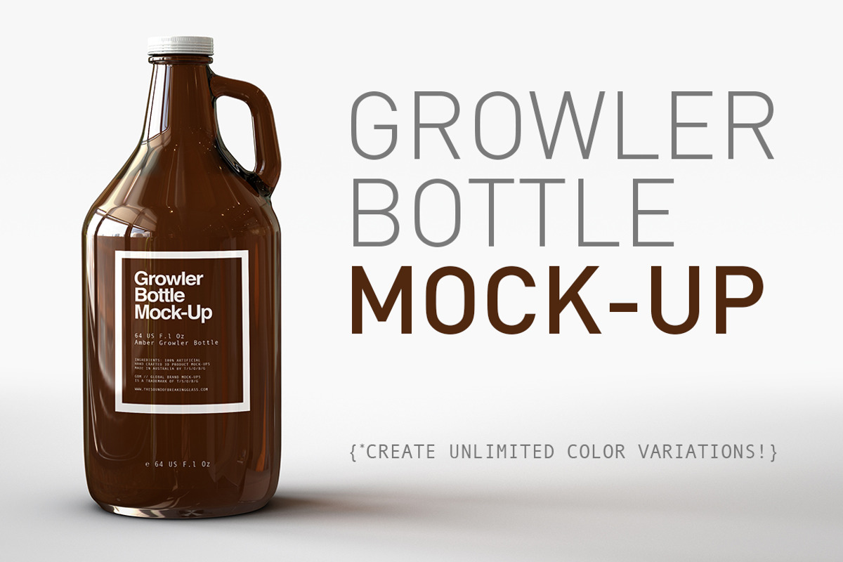 Growler Beer Bottle Mock-Up, a Household Mockup by TSOBG (Photo 2 of 33)