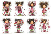 Girl & Flower Spring Clipart, an Illustration by Dream Creation (Thumbnail 4 of 7)