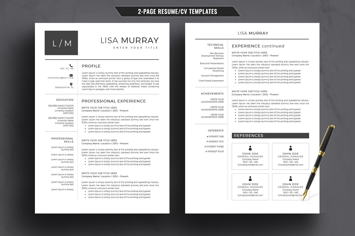 Modern Resume/CV Template Word, a Resume Template by TemplateCrafts (Photo 2 of 3)
