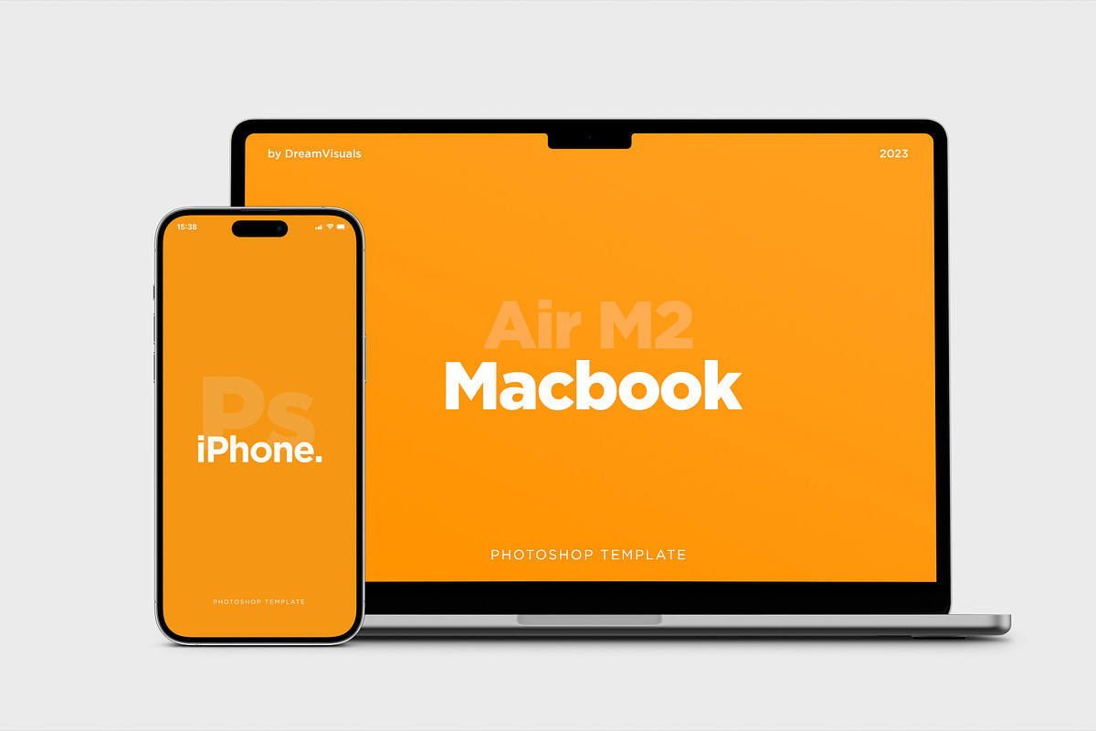 Macbook Air and iPhone Mockup Pack, a Mac Mockup by DreamVisuals (Photo 7 of 10)