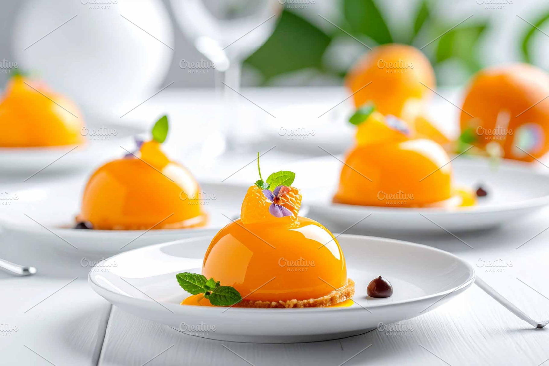 Elegant orange dessert background, a Food & Drink Photo by Pray Art Design Studio