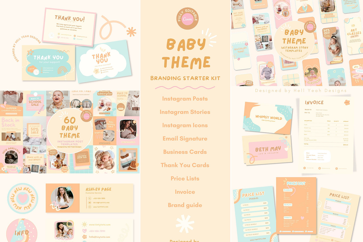 Baby Theme Branding Starter Kit, a Branding & Logo Template by Hell Yeah Designs (Photo 1 of 15)