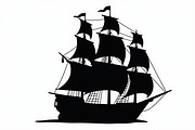 Classic Sailing Ship Vector Bundl, an Object Graphic by hafijul (Thumbnail 5 of 11)