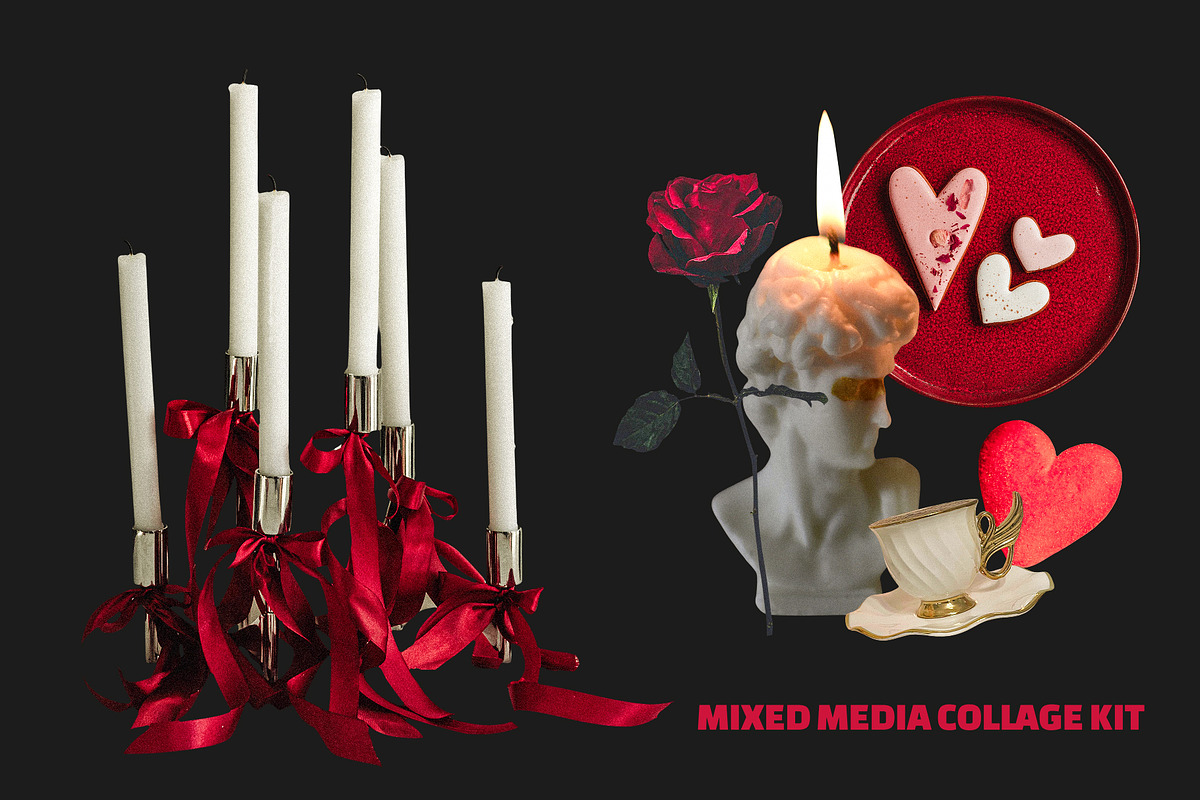 Moody Valentine Collage Kit, an Object Graphic by Anzhelika (Photo 5 of 12)