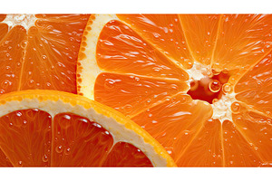 light section orange fruit ai, an Abstract Photo by pikepicture