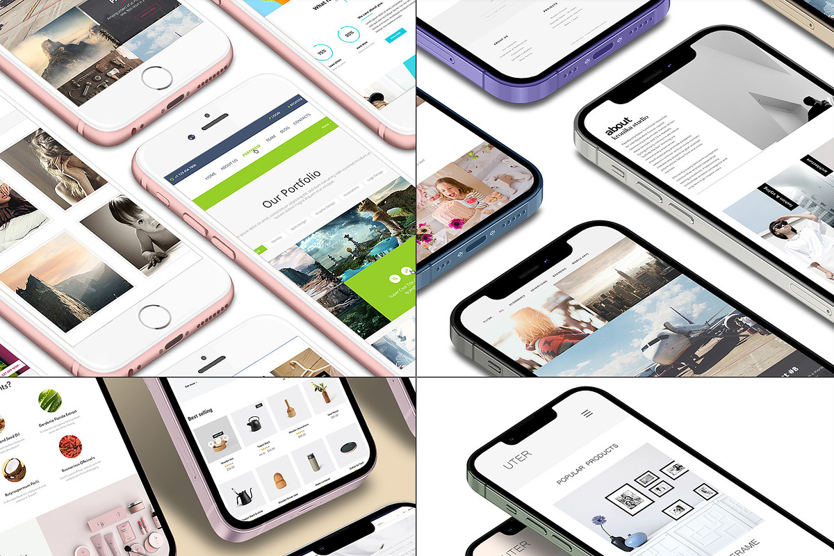 Realistic 3D iPhone Mock-Up Bundle 3, an iPhone Mockup by Graphicsworld125 (Photo 1 of 15)