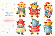 Christmas tigers. New Year cute set., an Animal Illustration by babenkoirusa (Thumbnail 2 of 17)