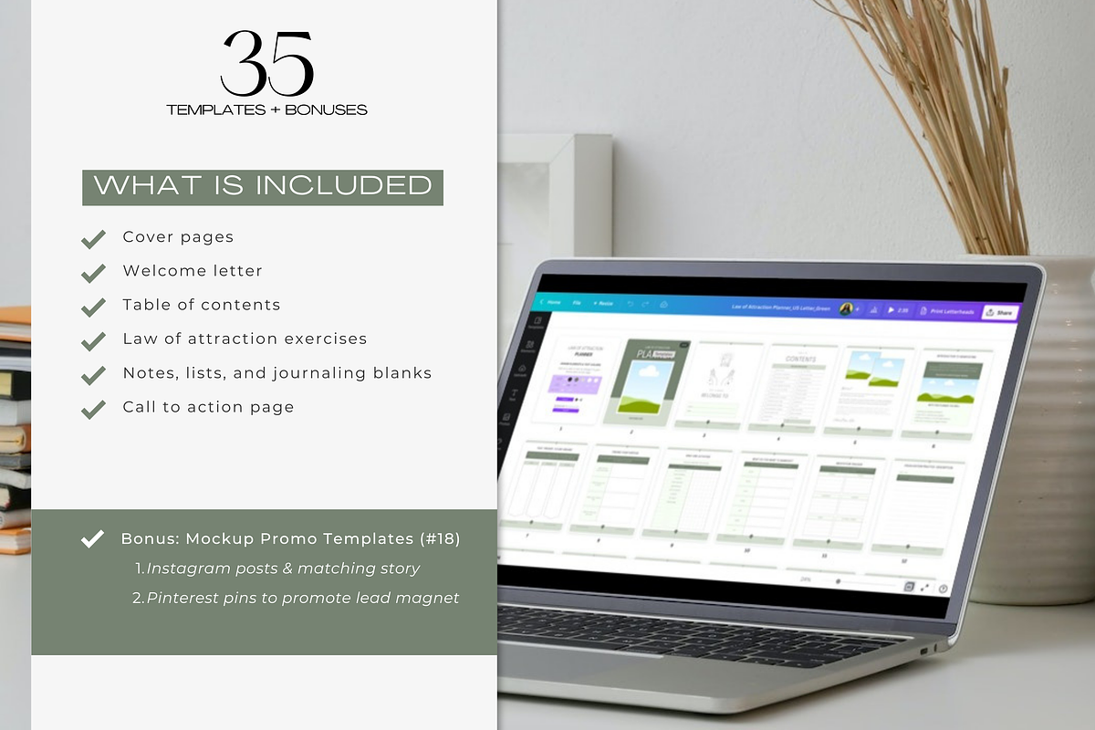 Law of Attraction Planner | Canva, a Magazine Template by Designs by Darowan (Photo 7 of 10)