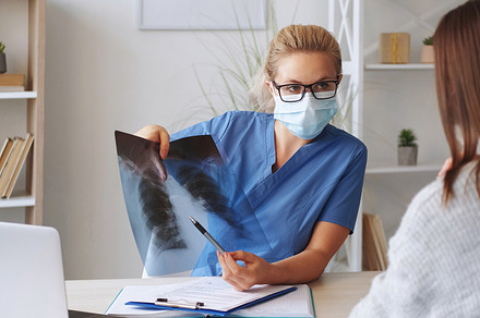 Chest radiology x-ray diagnostic doctor examining, a Person Photo by Photo Drive Studio