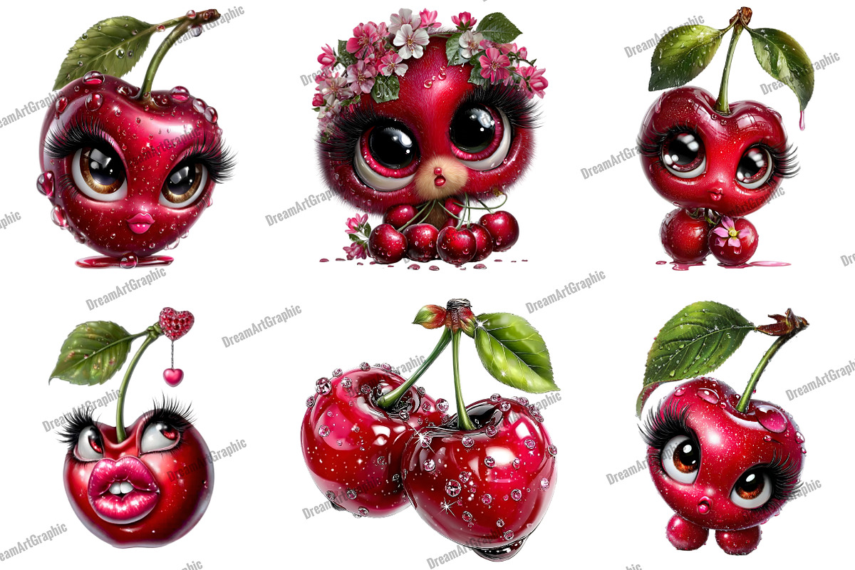 Glamorous Cherry Clipart, an Illustration by DreamArtGraphic (Photo 4 of 4)