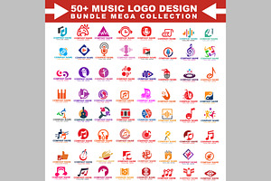 50+ Music Logo Design Mega Bundle, a Branding & Logo Template by ArmanHossen75