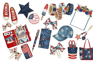 4th Of July Planner Clipart