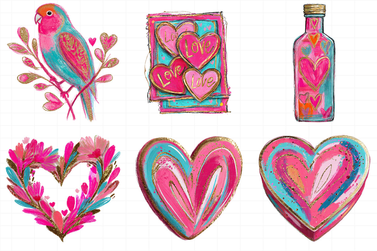 Watercolor Valentine's Day clipart, an Illustration by Daily.Designs (Photo 5 of 5)