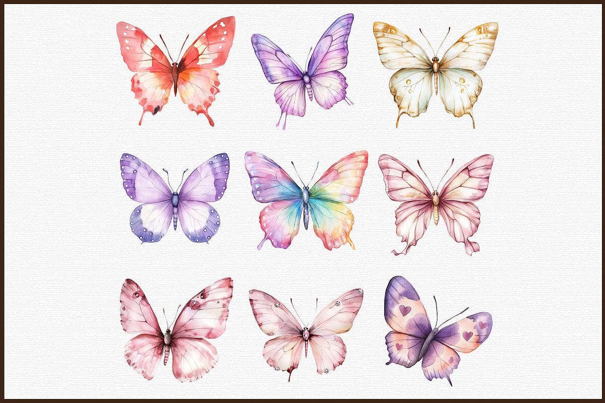 Soft Girly Butterfly Clipart, an Illustration by Sublimation Artist (Photo 3 of 6)