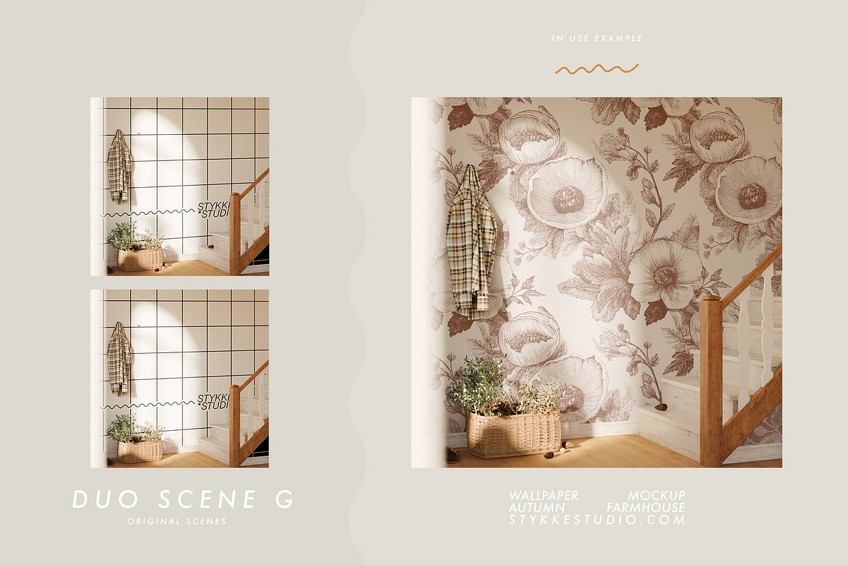 Autumn Farmhouse | WALLPAPER MOCKUP, a Household Mockup by Stykke Studio (Photo 12 of 22)