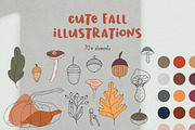 FALL DOODLES. EPS, PNG., an Illustration by Sentimental postman (Thumbnail 1 of 14)
