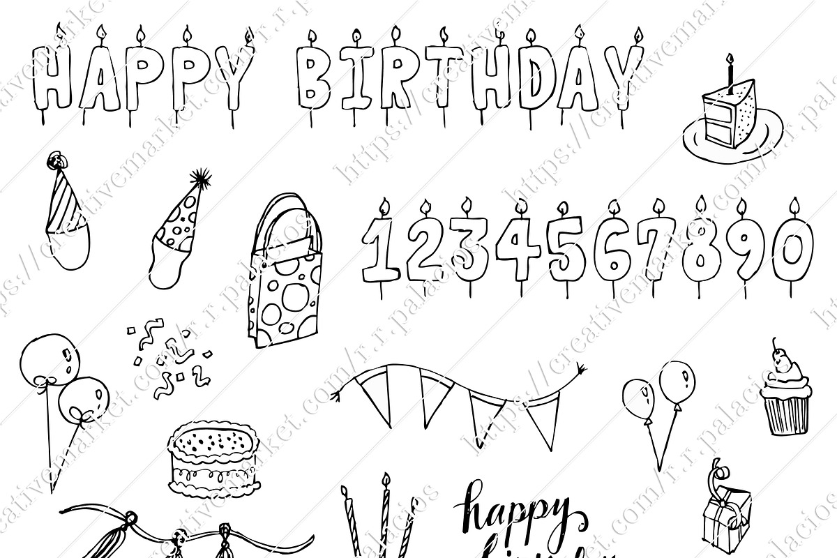 Hand Sketched Vectors - Birthday, an Illustration by r.r.palacios (Photo 2 of 4)