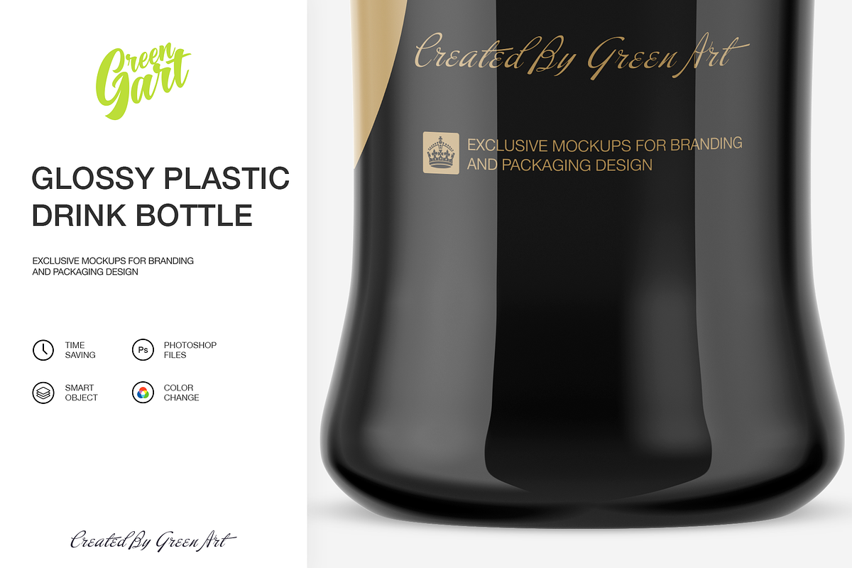Glossy Plastic Drink Bottle Mockup, a Product Mockup by Green Art (Photo 5 of 5)