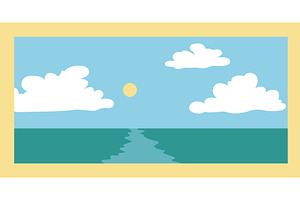 Peaceful seaside scene, an Illustration by Things for designers