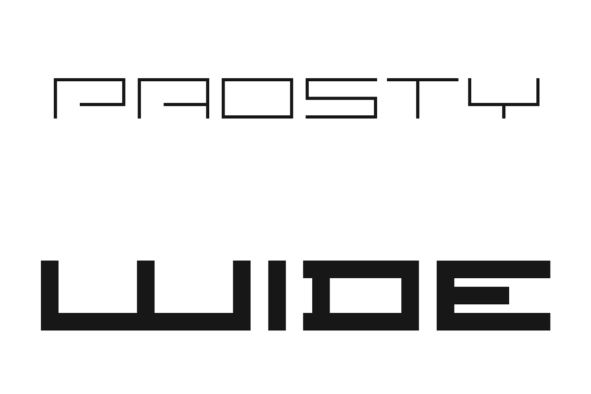 PROSTY Wide, a Sans Serif Font by Fontsphere (Photo 1 of 3)