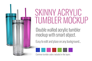 Skinny Acrylic Tumbler Mockup, a Product Mockup by SarahDesign (Thumbnail 1 of 5)