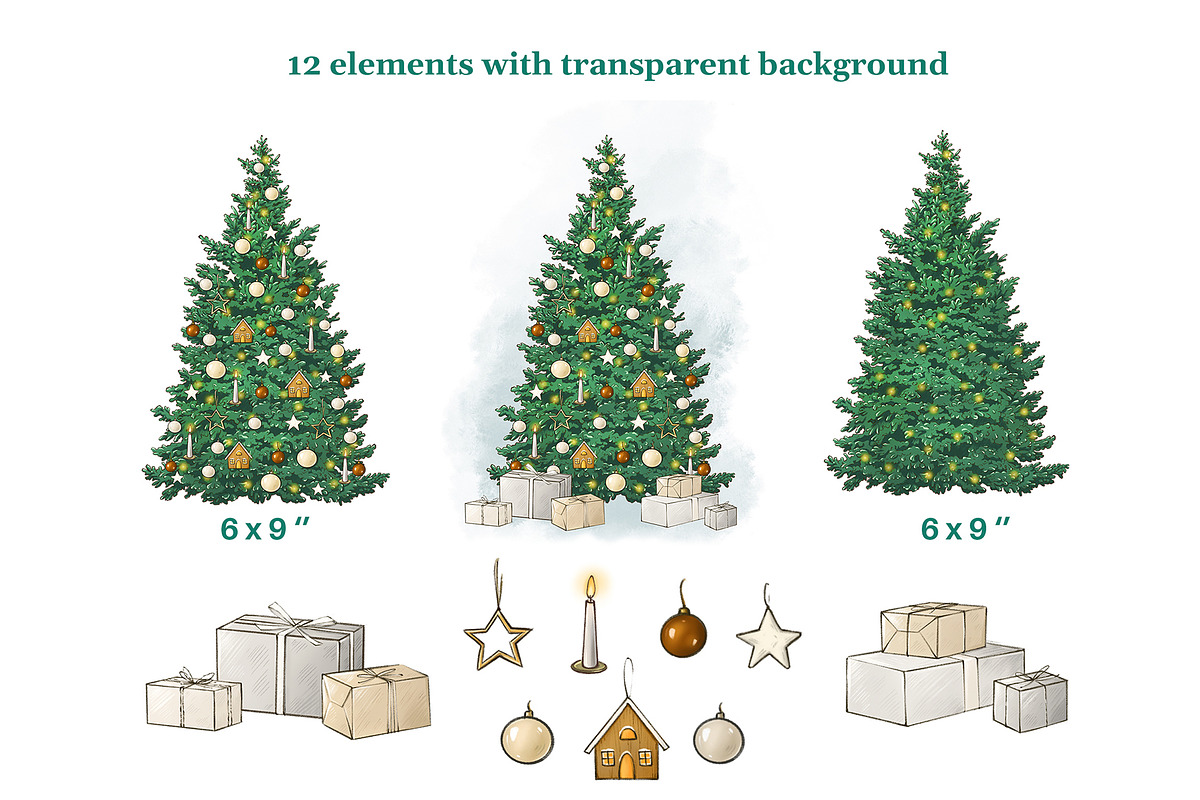 Christmas tree and gift boxes PNG, a Decorative Illustration by Blowballmay (Photo 2 of 6)